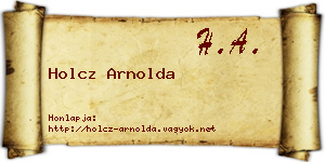 Holcz Arnolda névjegykártya